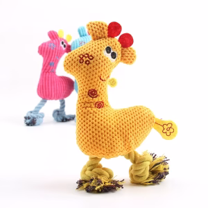 Plush Giraffe Dog Toy with Rope Legs – Soft, Durable, and Fun Chew Toy